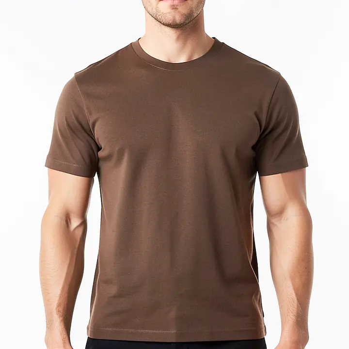 Raw Edge T Shirt - Color: Brown, Size: XS