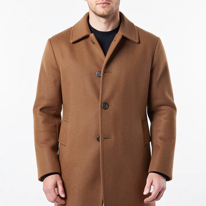 Wool Blend Short Coat - Color: Brown, Size: XS