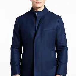 Down Jacket With Hood - Color: Dark Blue, Size: XS