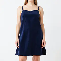 A Line Suede Skirt - Color: Dark Blue, Size: XS