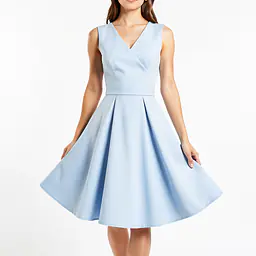 Floral Flared Skirt - Color: Light Blue, Size: XS