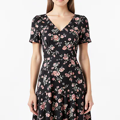 Floral Wrap Dress primary image