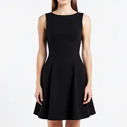 Elegant Flared Dress - Color: Black, Size: XS