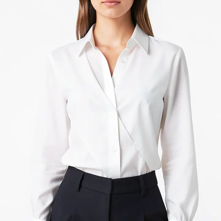 Printed Wrapped Blouse - Color: White, Size: XS