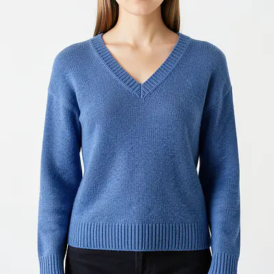 Knitted V Neck Sweater primary image