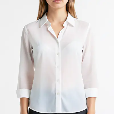 Semi Sheer Shirt With Pockets primary image