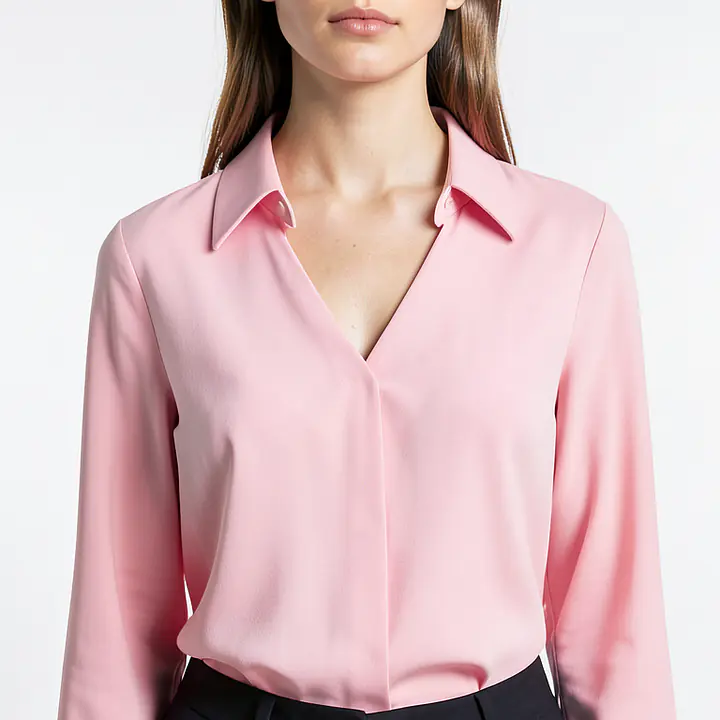 V Neck Shirt - Color: Pink, Size: XS