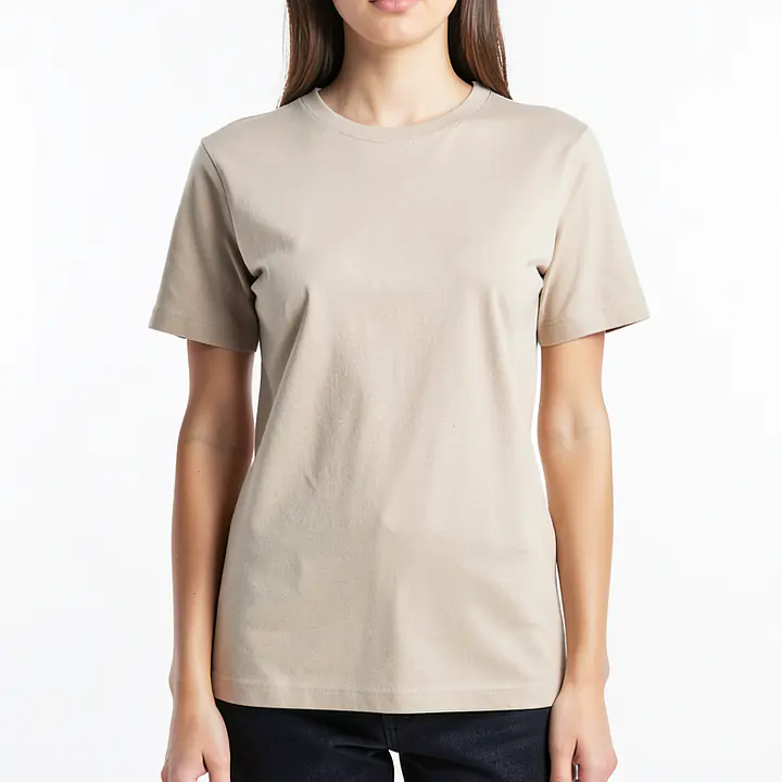 Pleated Sleeve T Shirt - Color: Beige, Size: XS