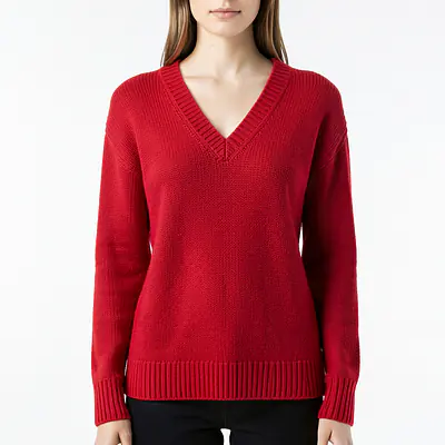 Knitted V Neck Sweater primary image