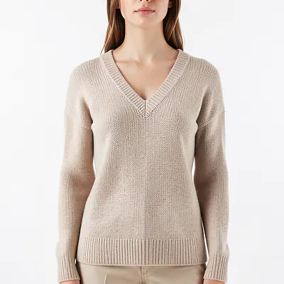 Knitted V Neck Sweater primary image