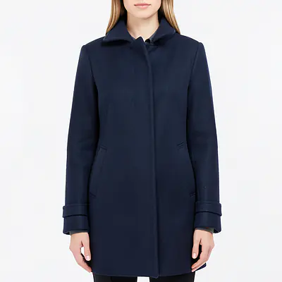 Long Wool Blend Coat With Belt primary image