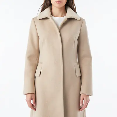 Long Wool Blend Coat With Belt primary image
