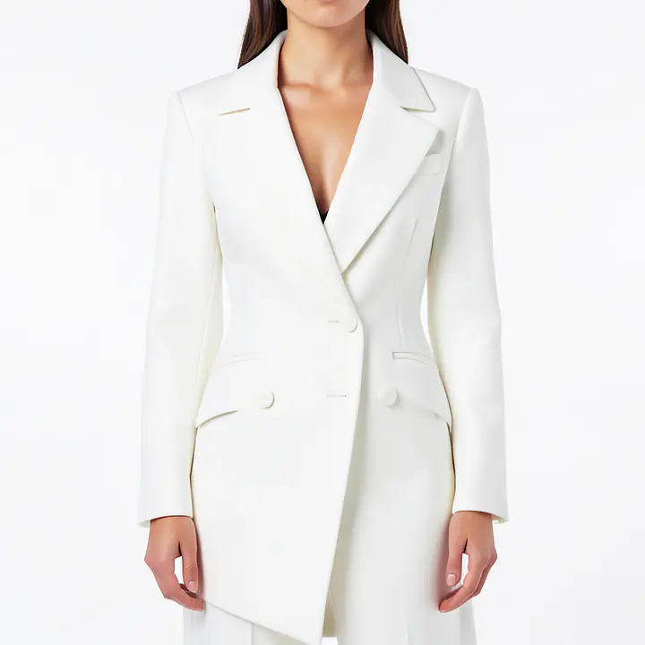 Asymmetric Coat - Color: White, Size: XS