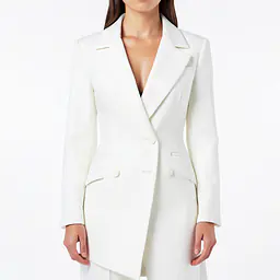 Asymmetric Coat - Color: White, Size: XS