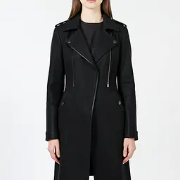 Leather Biker Jacket - Color: Black, Size: XS