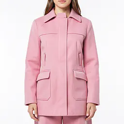 Coat With Pockets - Color: Pink, Size: XS