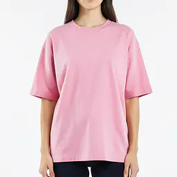 Oversize T Shirt Wrapped On Back - Color: Pink, Size: XS