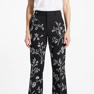 Printed Pants With Holes primary image