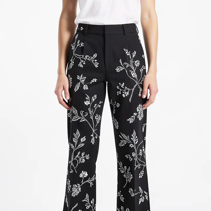 Printed Pants With Holes - Color: Black, Size: XS
