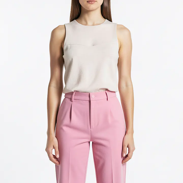 High Waist Pants With Pockets - Color: Pink, Size: XS