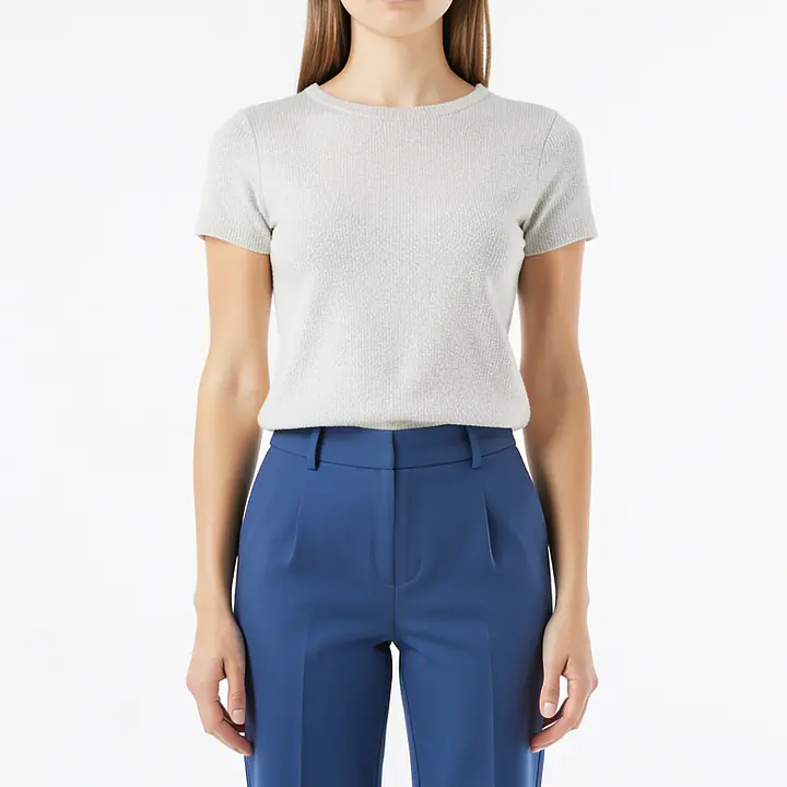 High Waist Pants - Color: Blue, Size: XS