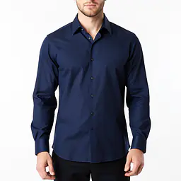 Covered Placket Shirt - Color: Dark Blue, Size: XS