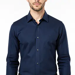Slim Fit Shirt - Color: Dark Blue, Size: XS