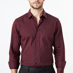 Short Sleeve Shirt - Color: Burgundy, Size: XS