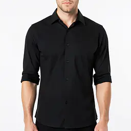 Checked Slim Fit Shirt - Color: Black, Size: XS